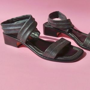 Donald J Pliner Strap Metallic Low Heel Sandal